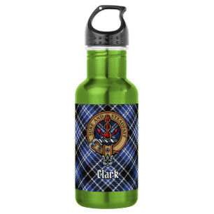 Bouteille D'eau Blason de clan Clark sur tartan