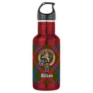 Bouteille D'eau Blason de Clan Wilson sur tartan moderne