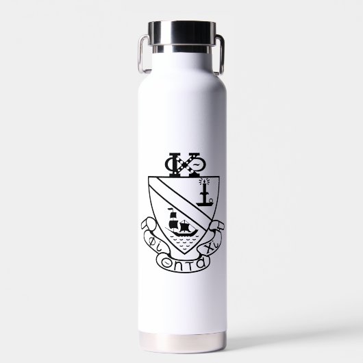 Bouteille D'eau Blason de Phi Chi Theta | N&B (Avant)