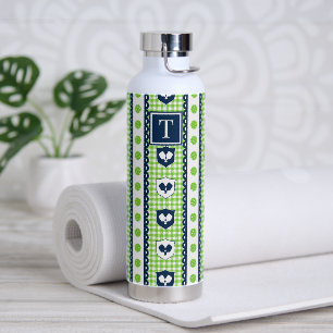 Bouteille D'eau Blason de pickleball Prépa Gingham - Citron & Nuit