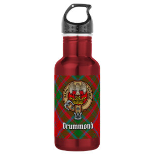 Bouteille D'eau Blason du Clan Drummond sur tartan