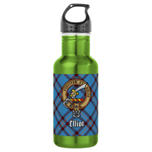 Bouteille D'eau Blason du clan Elliot sur ancien tartan