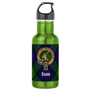 Bouteille D'eau Blason du clan Gunn sur tartan