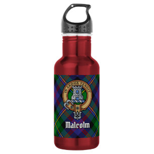 Bouteille D'eau Blason du clan Malcolm sur tartan