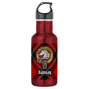 Bouteille D'eau Blason du clan Ramsay sur tartan rouge