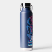 Bouteille D'eau Bleu Beetle Rétrowave contre graphique (Avant)