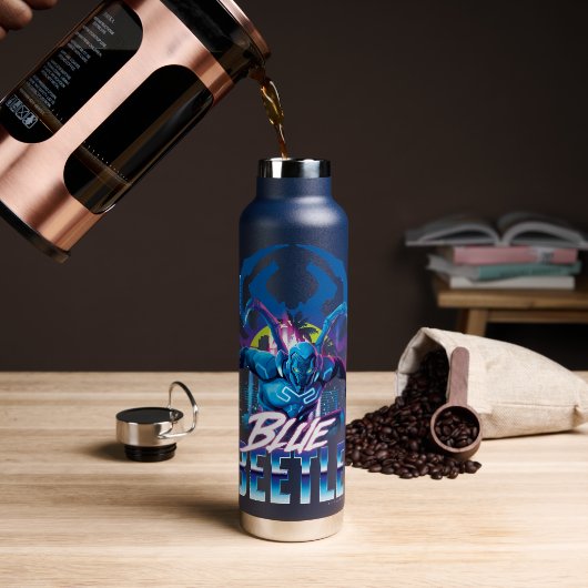 Bouteille D'eau Bleu Beetle Rétrowave Ville coucher du soleil (Gym)