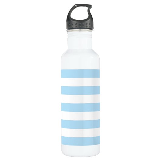 Bouteille D'eau Bleu, Blancs, Motif rayé (Devant)
