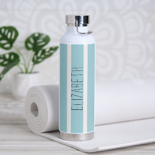 Bouteille D'eau Bleu clair rayures avec nom