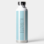 Bouteille D'eau Bleu clair rayures avec nom (Droite)