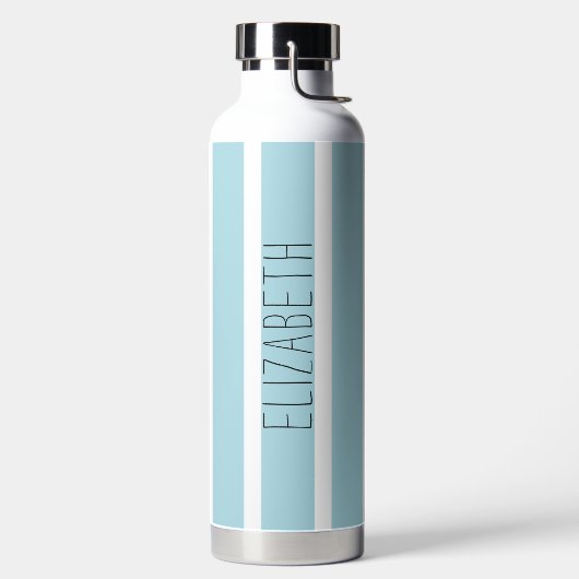 Bouteille D'eau Bleu clair rayures avec nom (Droite)
