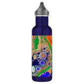 Bouteille D'eau Bleu, corail et vert pour la peinture Fluid Art (Droite)