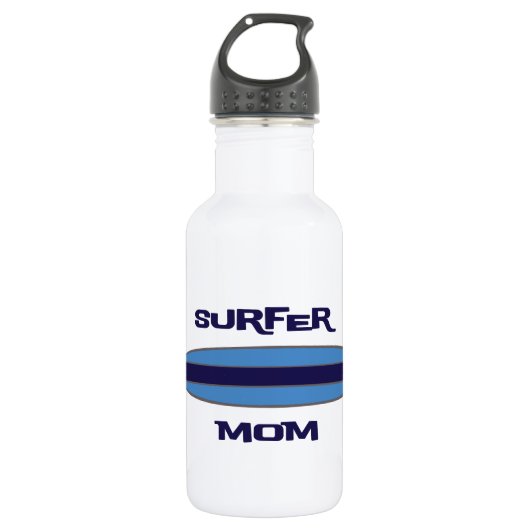 Bouteille D'eau Bleu de maman de surfer (Devant)