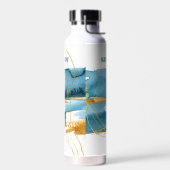 Bouteille D'eau Bleu et or Abstrait (Gauche)