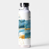 Bouteille D'eau Bleu et or Abstrait (Plage)