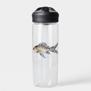 Bouteille D'eau Bleu et orange Shubunkin Goldfish Fine Art