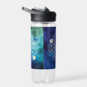 Bouteille D'eau bleu, fleur de vie, géométrique sacrée, mandala, z (Droite)