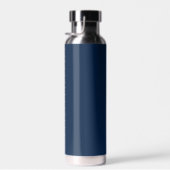 Bouteille D'eau Bleu foncé et blanc | Monogramme moderne (Plage)