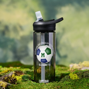 Bouteille D'eau bleu green club équipe couleurs sur mesure footbal