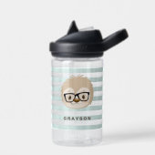 Bouteille D'eau Bleu Joli fentes | Monogramme (Gauche)