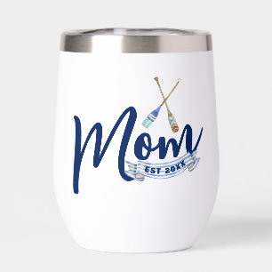 Bouteille d'eau bleu marine Mom Established