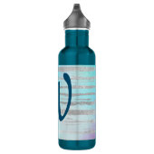 Bouteille D'eau Bleu merveilleux et argent avec Monogramme (Droite)