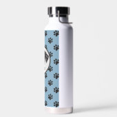 Bouteille D'eau Bleu mignon, empreinte de patte noir acier inoxyda (Gauche)