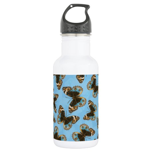 Bouteille D'eau Bleu motif papillon Pansy (Devant)