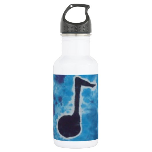 Bouteille D'eau Bleu Note Musique Tie Dye PhatDyes (Devant)