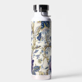 Bouteille d'eau bleue blanche florale (Gauche)