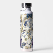 Bouteille d'eau bleue blanche florale (Plage)