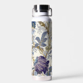 Bouteille d'eau bleue blanche florale (Arrière)