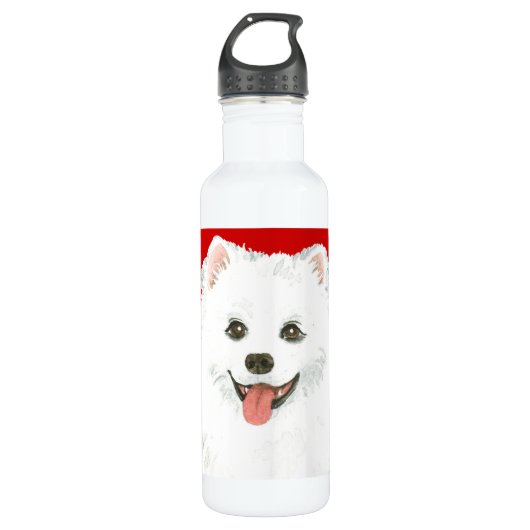 Bouteille D'eau Bloc de couleur Eskimo Chien américain (Devant)