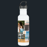 Bouteille D'eau Bloc de couleur moderne Family Photo Collage<br><div class="desc">Cette bouteille d'eau de collage photo personnalisée comporte des blocs de couleur et une typographie élégants avec un thème jaune, rose et vert turquoise. Remplacez ces 4 collages photo par le vôtre et personnalisez le texte avec votre nom de famille et vos initiales. D'autres designs sont disponibles dans ma boutique...</div>