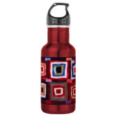 BOUTEILLE D'EAU BLOCS GRAPHIQUES DE QUILTS ROUGES (Devant)