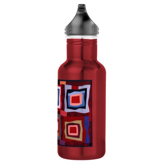 BOUTEILLE D'EAU BLOCS GRAPHIQUES DE QUILTS ROUGES (Droite)