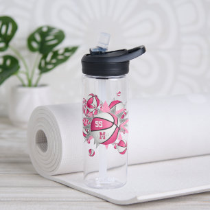 Bouteille D'eau blowout rose blanc de basketball féminin