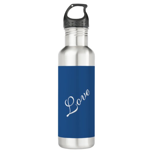 Bouteille D'eau Blue Attractive Calligraphie Love Mariage (Devant)
