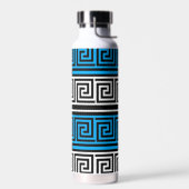 Bouteille D'eau Blue Black White Greek Key Fret Pattern Design  (Gauche)