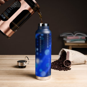 Bouteille D'eau Blue Bokehs Sparkles Festive