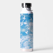 Bouteille D'eau Blue Coast Birds Moderne Aquarelle Art (Gauche)