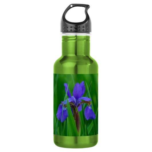 Bouteille D'eau Blue Dutch parmi les Feuilles Acier inoxydable Bot (Devant)