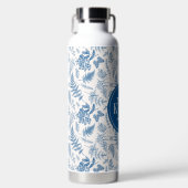 Bouteille D'eau Blue Garden Butterfly & Floral Garden Pattern (Avant)