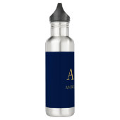 Bouteille D'eau Blue Gold Colours Professionnel Lettres initiales  (Gauche)