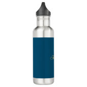 Bouteille D'eau Blue Gold Professional Nom minimaliste tendance (Gauche)