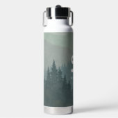 Bouteille D'eau Blue Green Boho Monogram Mountain & Forest Retro (Salle de sport)