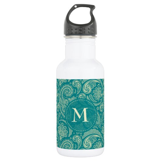 Bouteille D'eau Blue Green Paisley (Devant)