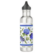 Bouteille D'eau Blue Hydrangea Fleurs Art Personnalisé (Gauche)