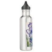 Bouteille D'eau Blue Iris Art floral Aquarelle Art (Gauche)