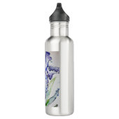 Bouteille D'eau Blue Iris Art floral Aquarelle Art (Droite)